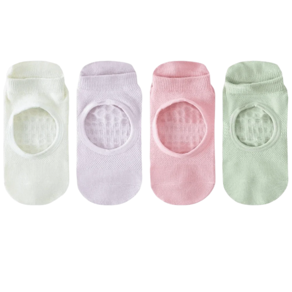 Sports Socks Bottom Silicone Fitness Yoga Socks Anti-slip Hollow Design Floor Socks Grippy Sweat Absorption Women Socks Gym