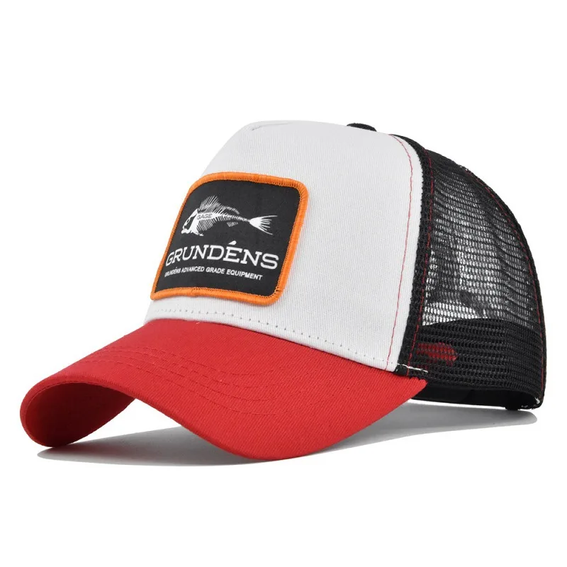Fashion Fish Bone Embroidery Baseball Caps Men Women Snapback Fishing Hats Mesh Sun Hat Spring Autumn Outdoor Hip Hop Fitted Cap