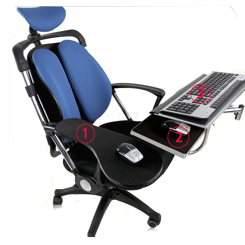 DL OK331 Multifunctional Full Motion Chair Clamping Keyboard Support Laptop Holder Mouse Pad for Lazy Laptop Table