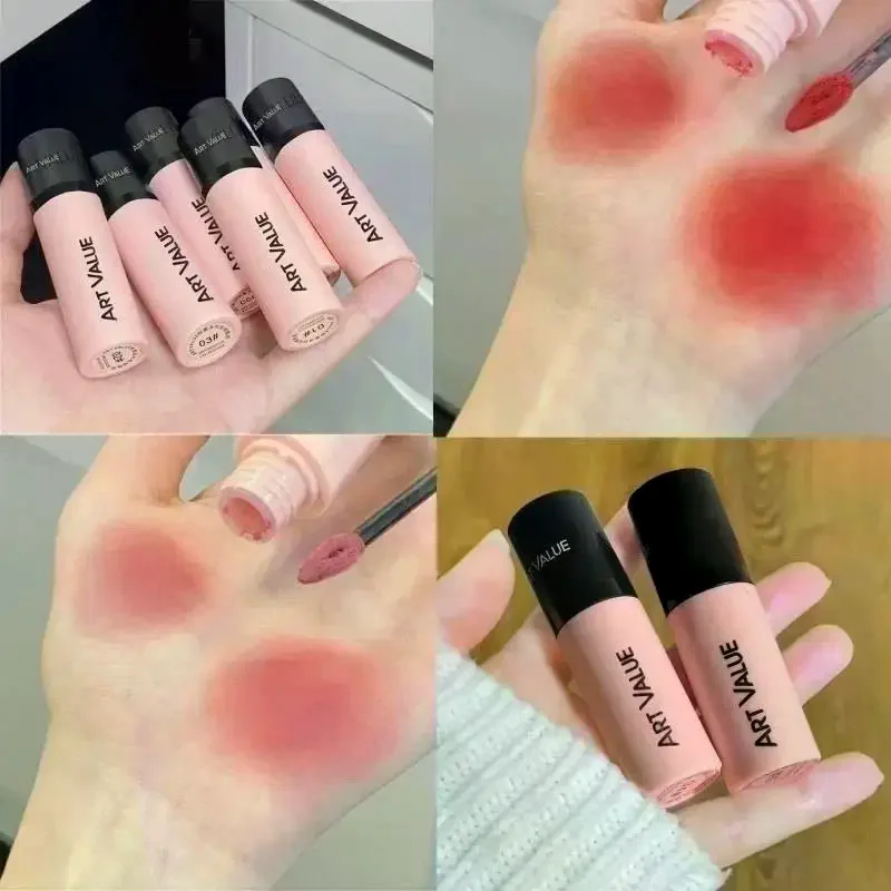 Lip Gloss Long-lasting Waterproof Silky Smooth Liquid Lipstick Pink Mist Velvet Lip Glaze Lightweight Makeup Lip Tint Mud