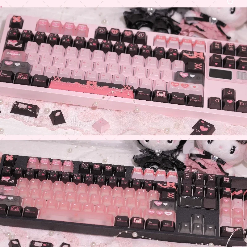 Mechanical keyboard keycap pearlescent texture + pink skin mist