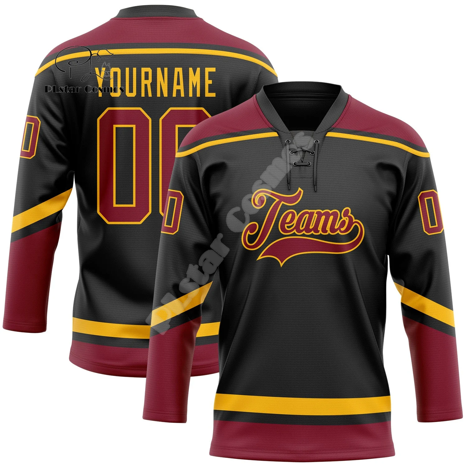 Custom Name Logo Graffiti Tattoo Retro Vintage Hockey Jersey Shirts Long sleeve 3D Print Harajuku Streetwear Pullover Casual X14