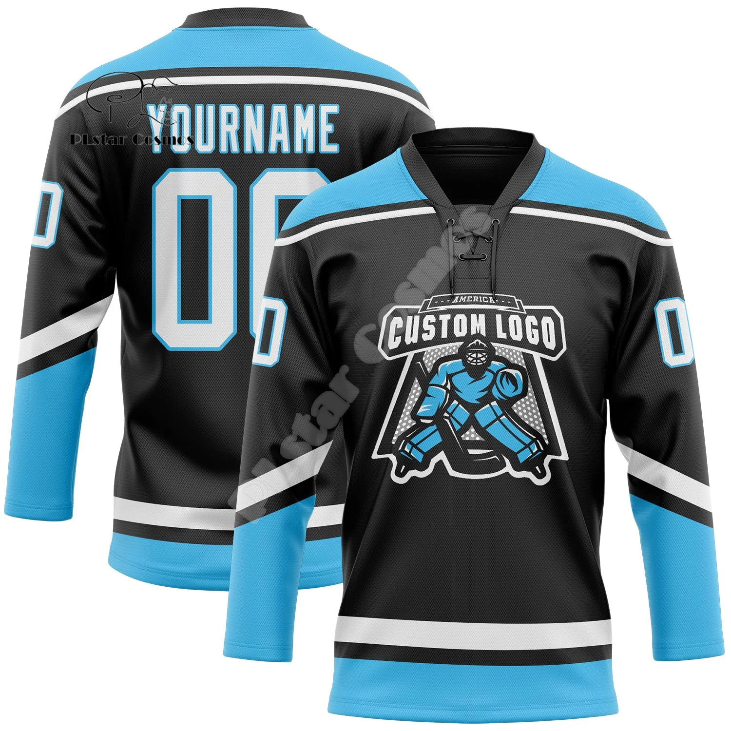 Custom Name Logo Graffiti Tattoo Retro Vintage Hockey Jersey Shirts Long sleeve 3D Print Harajuku Streetwear Pullover Casual X14
