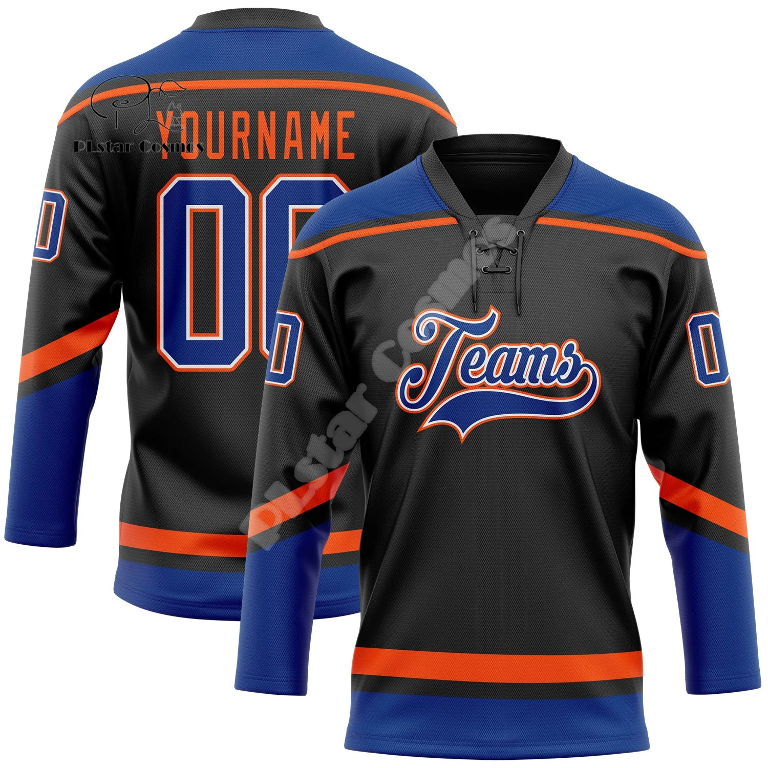 Custom Name Logo Graffiti Tattoo Retro Vintage Hockey Jersey Shirts Long sleeve 3D Print Harajuku Streetwear Pullover Casual X14
