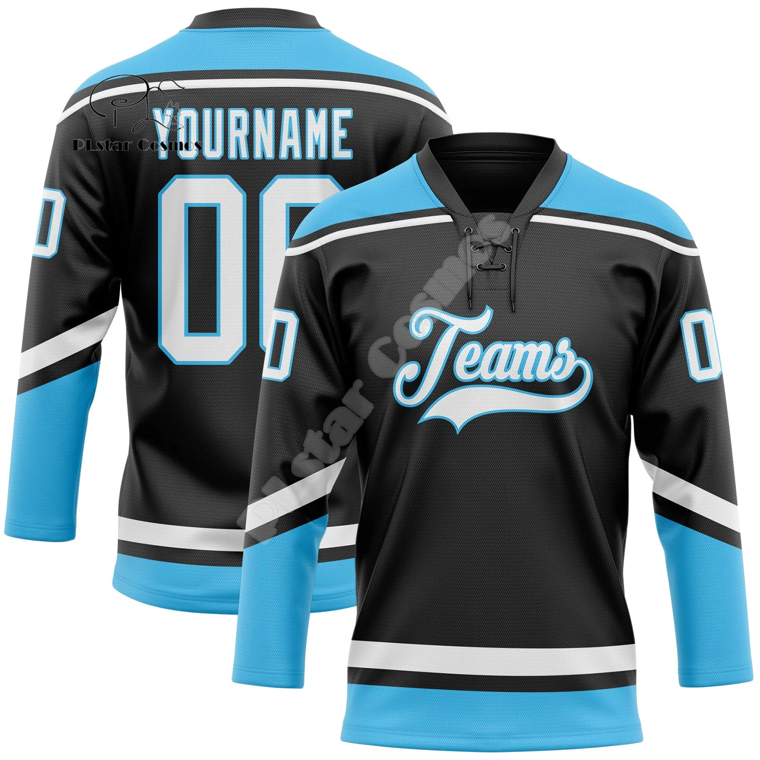Custom Name Logo Graffiti Tattoo Retro Vintage Hockey Jersey Shirts Long sleeve 3D Print Harajuku Streetwear Pullover Casual X14