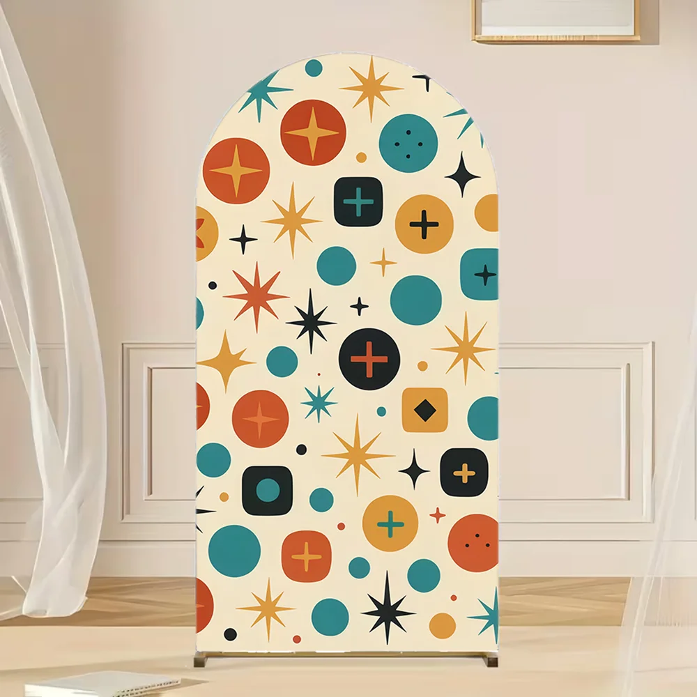 2-Sided Arch Cover Cartoon Cute Blue Decoration Backdrop Baby Shower Arch Wall Kid Birthday Party Photo Banner Prop