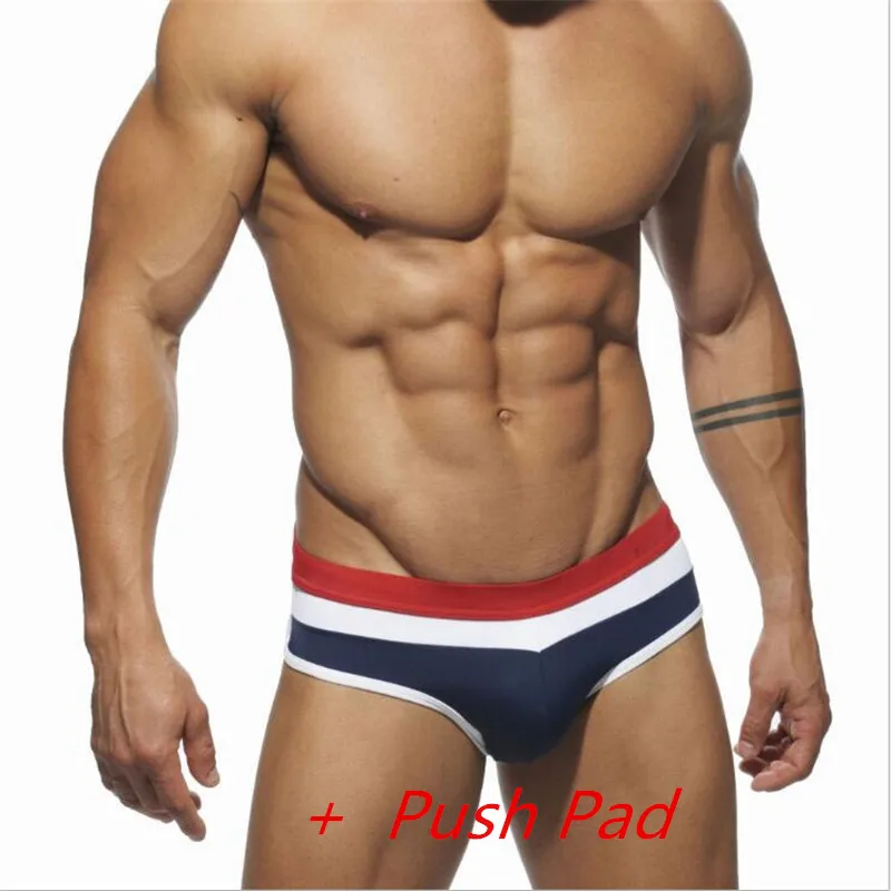 Swimwear Men Brief With Push Pad Sexy Swimsuit Waterproof Swimming Trunks For Bathing Swim Shorts Sunga Hot Sport Homme Swim