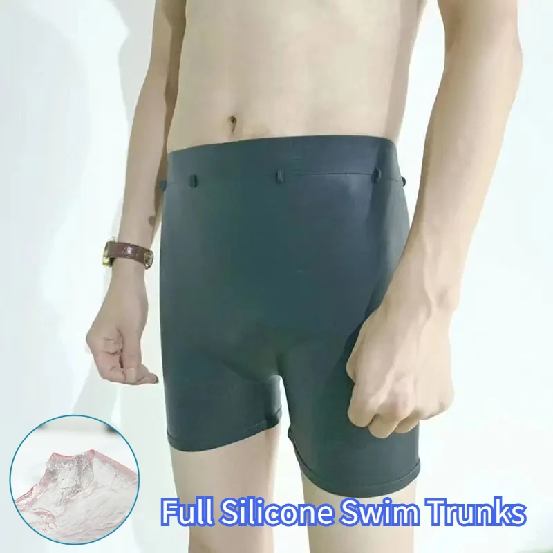 All-silicone Swimming Trunks Plus Size Big Quick-drying Protect Women Men Beach Shorts Spring Swimwear Comfortable Lightweight