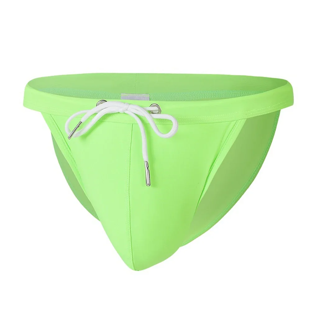 Casual Men Summer Swimwear Swimming Briefs Drawstring Low Waist Bikini Beachwear Surf Board Shorts Swim Pants