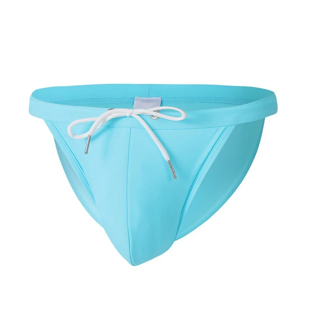 Casual Men Summer Swimwear Swimming Briefs Drawstring Low Waist Bikini Beachwear Surf Board Shorts Swim Pants