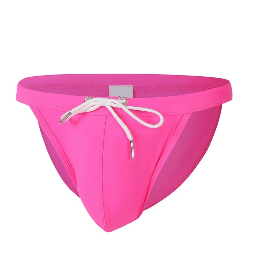 Casual Men Summer Swimwear Swimming Briefs Drawstring Low Waist Bikini Beachwear Surf Board Shorts Swim Pants