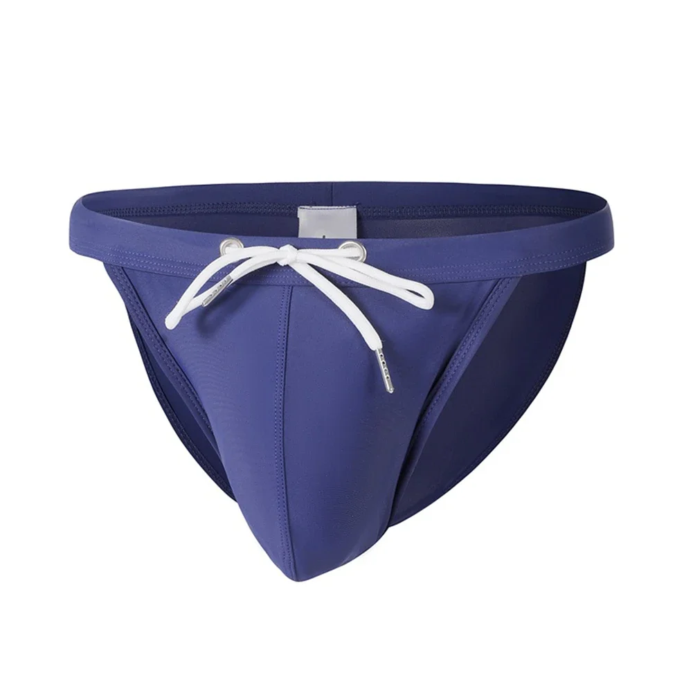 Casual Men Summer Swimwear Swimming Briefs Drawstring Low Waist Bikini Beachwear Surf Board Shorts Swim Pants