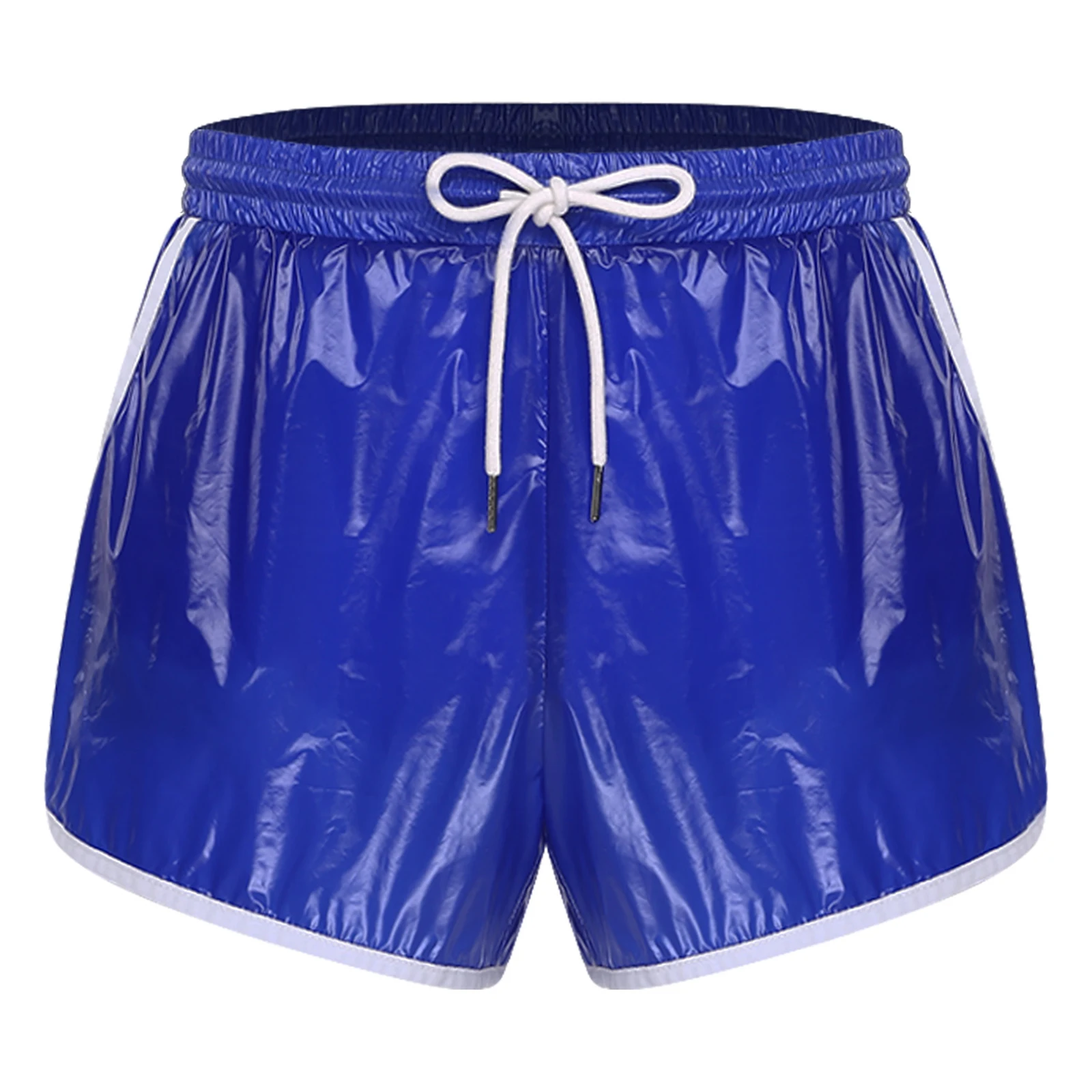 Mens Waterproof Swim Trunks Shorts Elastic Waist with Drawstring Color Block Seams Pockets for Bathing Suit And Workout Wear