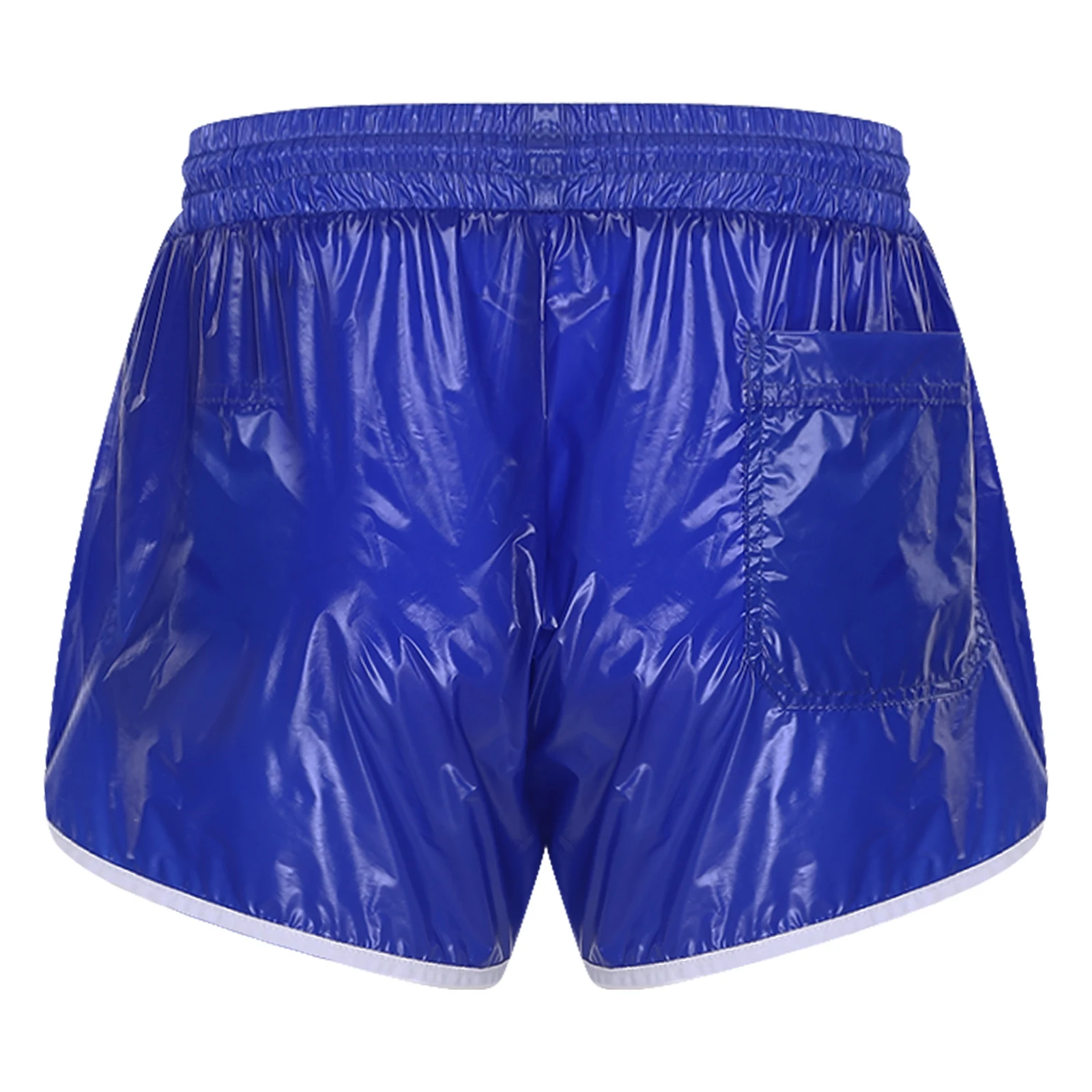 Mens Waterproof Swim Trunks Shorts Elastic Waist with Drawstring Color Block Seams Pockets for Bathing Suit And Workout Wear