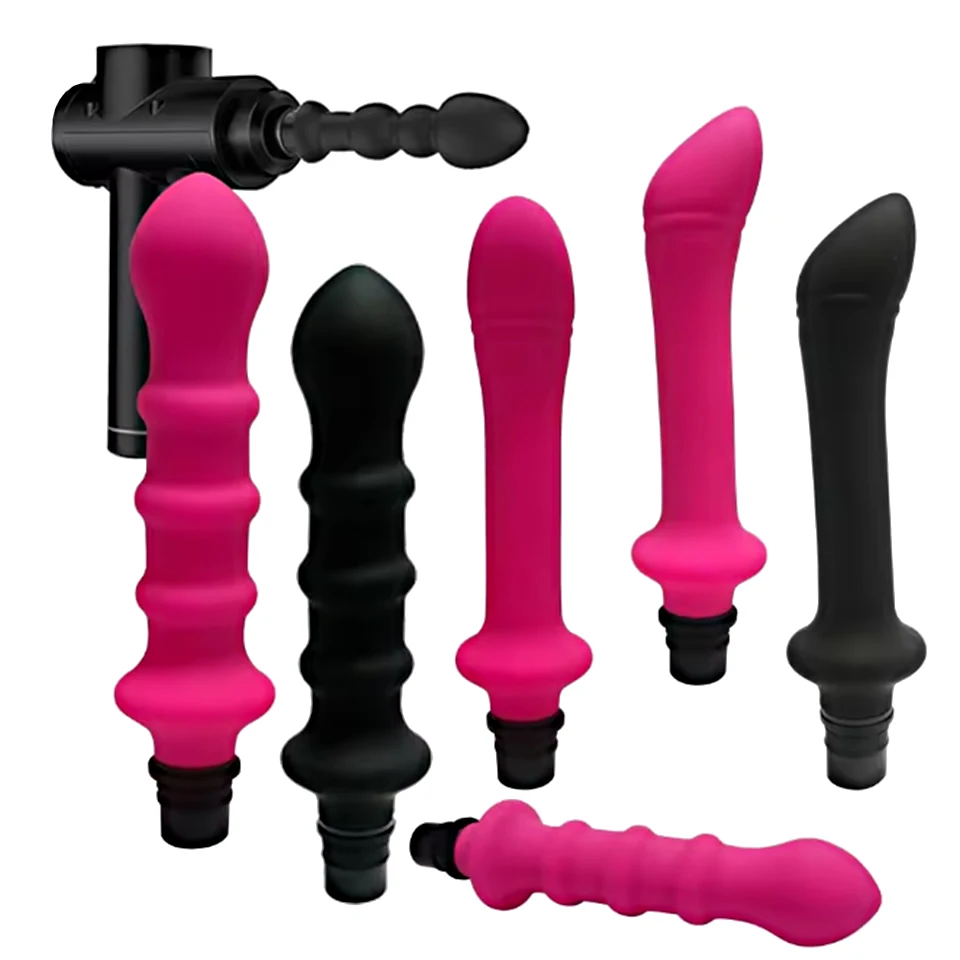 Vibrator Sex Machine Fascia Gun Massage Attachements Head to Silicone Dildo Sex Toys For Men Women Vibrators Penis Masturbation