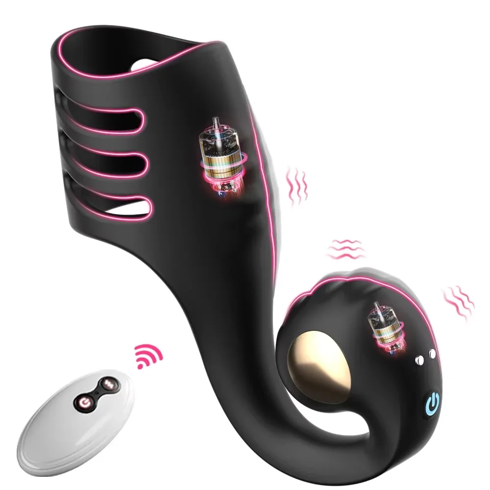 Wireless Remote Control Snail Type Penis Ring Vibrator Penis Delayed Ejaculation Women's Clitoral Stimulator Sex Toy for Couples