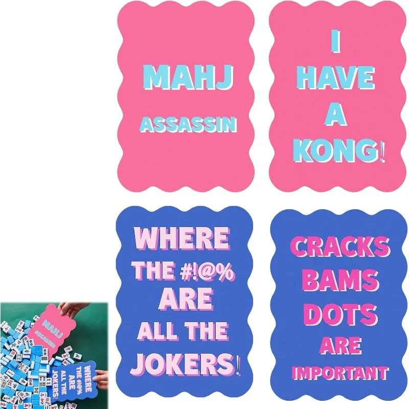 Multi-Variety Thickened PVC Material Colorful Mahjong Shuffle Card Multi-Shape Cute Mahjong Accessories With Fun Proverbs