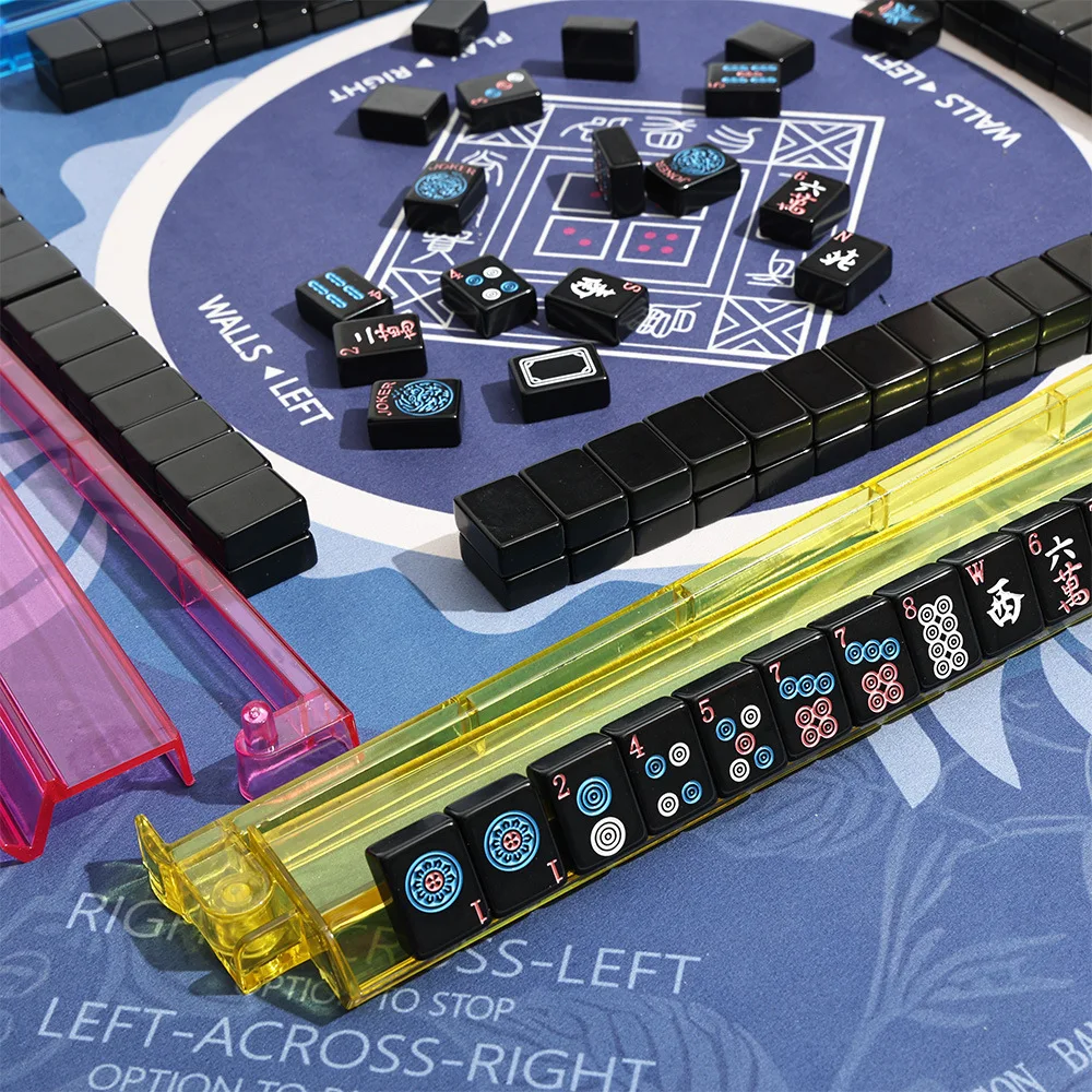 d6 pure black American hand rubbing mahjong leisure and entertainment acrylic mahjong American mahjong tiles