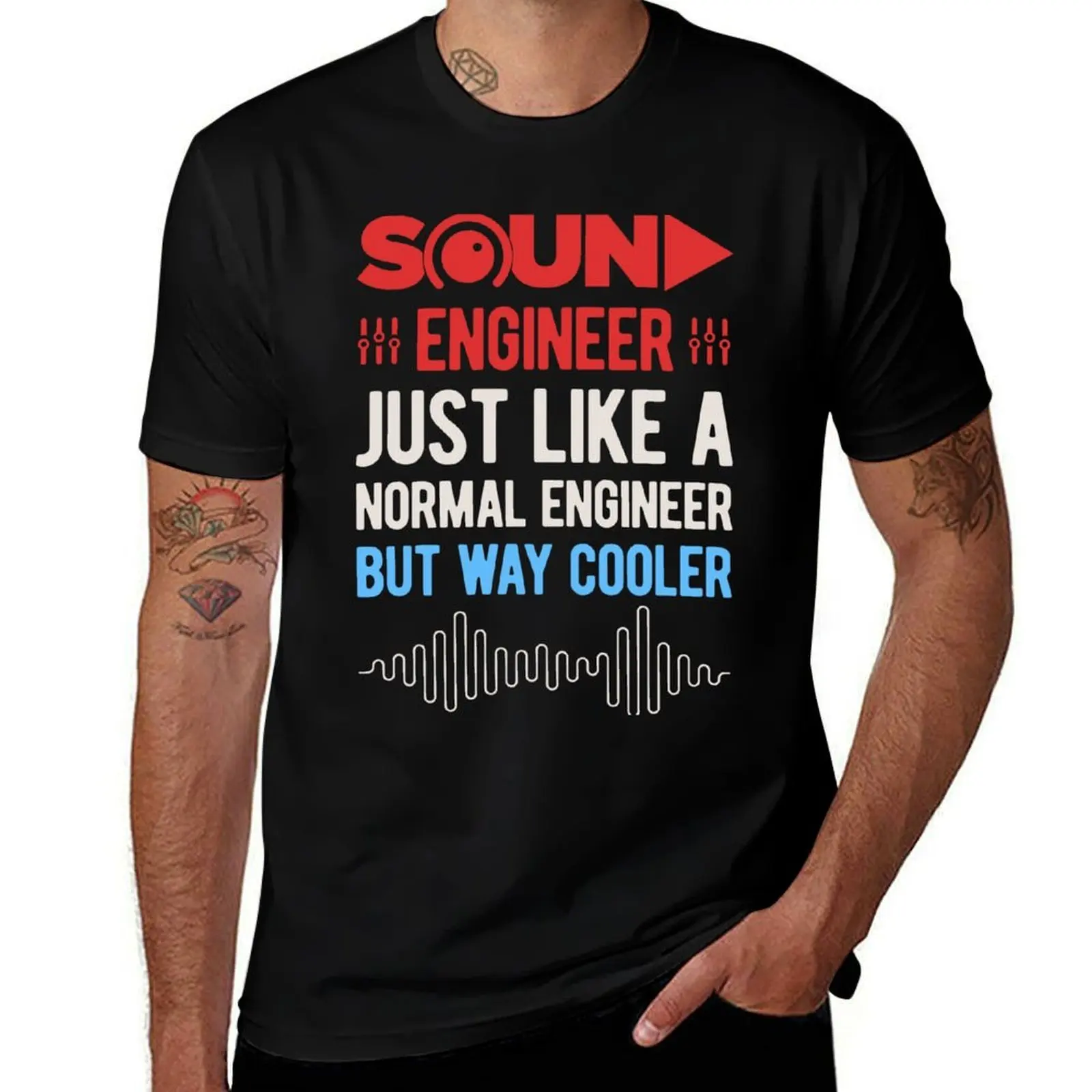 Funny Sound Engineer T-Shirt Big and Tall Crew Neck Tee T-Shirt
