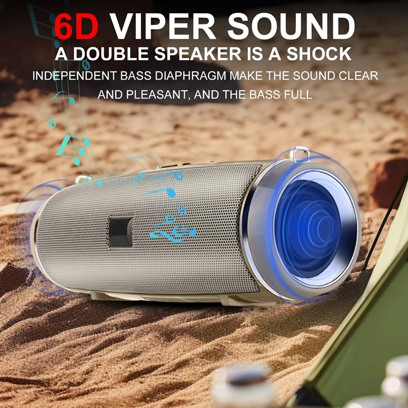 Ultra Loud BT Speakers with Shoulder Strap Full-Range Speakers Support App Control Speaker Boombox for Home Outdoor Indoor Party