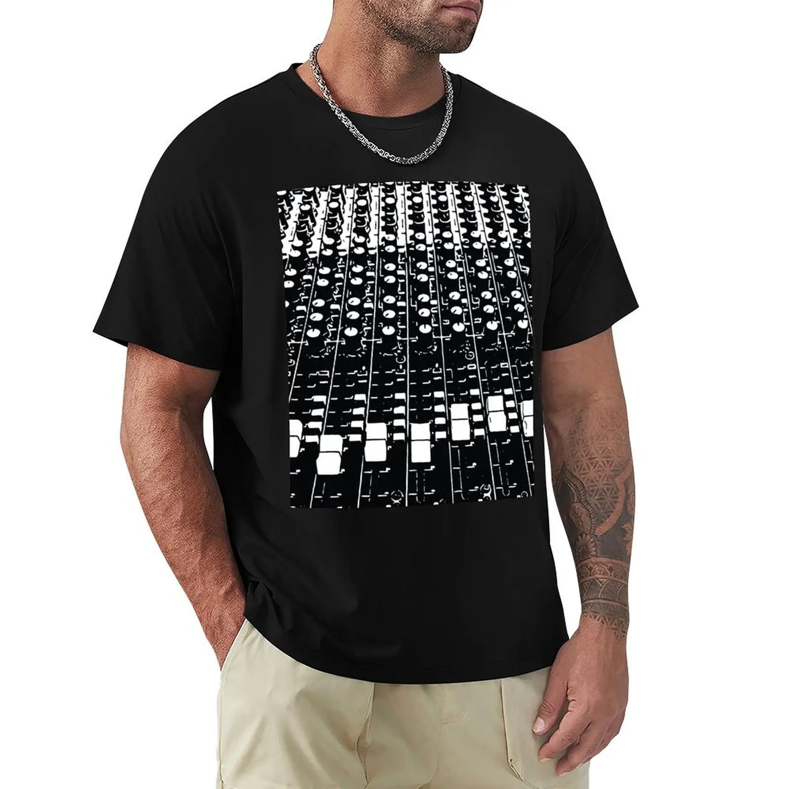 EDM Sound Mix Board Rave Techno Music T-Shirt Big Size Loose Fit Tee Shirt