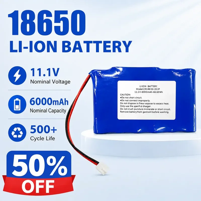 For 18650 Lithium Battery 6000mAh Large Capacity Bluetooth Speaker Smart Furniture 11.1V Rechargeable Battery Pack