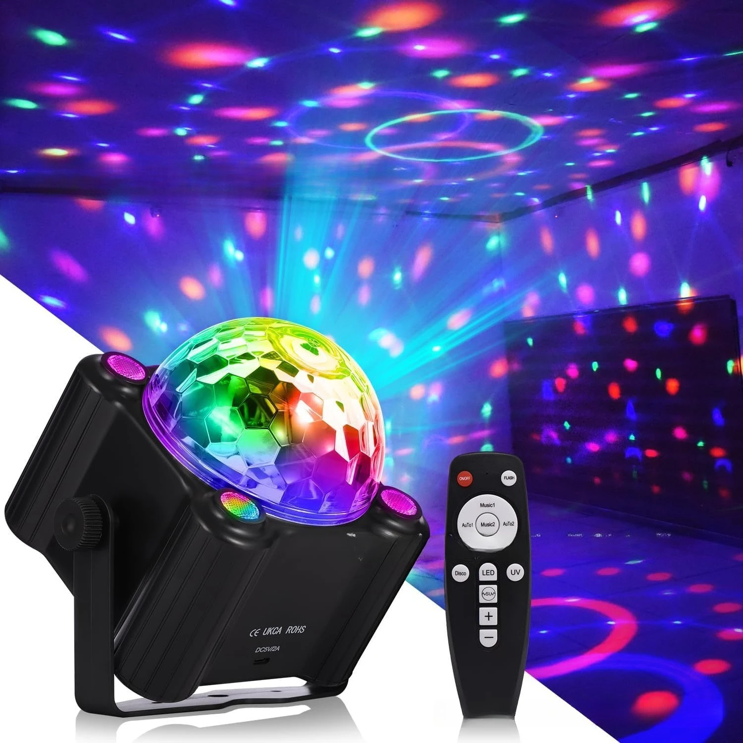 Colorful ultraviolet big magic ball Amazon explosion stage lights remote control spotlights sound card festival dancing lighting