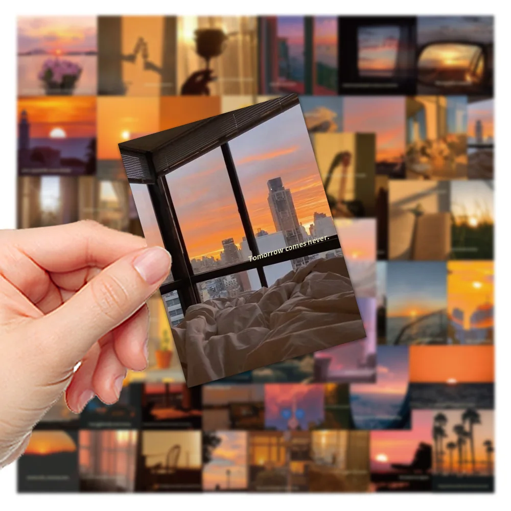 10/30/60PCS INS Style Sunset Scenery Aesthetic Stickers Decal Scrapbook Laptop Luggage Guitar Phone Diary Graffiti Sticker Toy