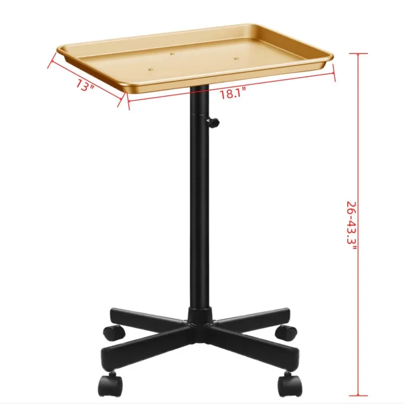 Professional Hairdressing Trolley Barber Salon Tool Cart with Wheels Gold Metal Storage Rack for Beauty Spa Equipment Home