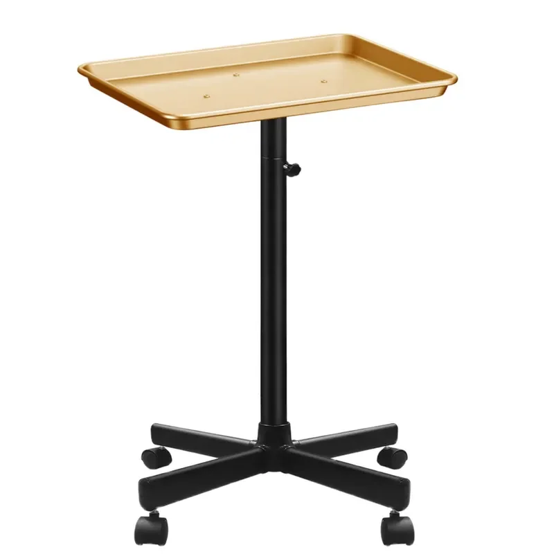 Professional Hairdressing Trolley Barber Salon Tool Cart with Wheels Gold Metal Storage Rack for Beauty Spa Equipment Home