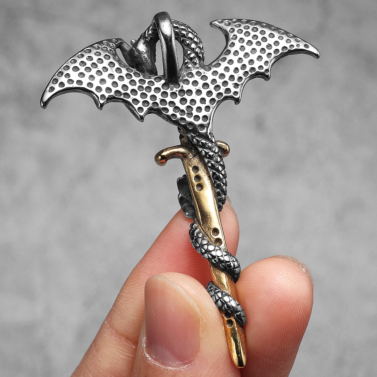 Dragon Slaying Sword Men Necklaces Stainless Steel Pendant Chain Women Punk Fashion Jewelry New Accessories Gifts Wholesale
