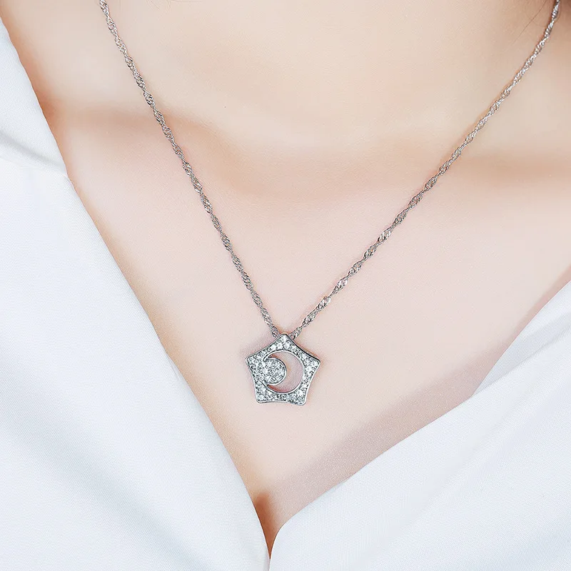 Korean F4 Drama "Hye Sun Ku" Gift Lee MinHo Pendant Necklace Fashion New Creative Design Geometry Star Moon Necklace