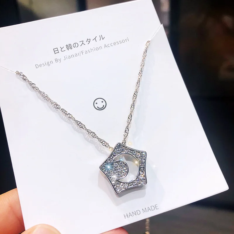 Korean F4 Drama "Hye Sun Ku" Gift Lee MinHo Pendant Necklace Fashion New Creative Design Geometry Star Moon Necklace