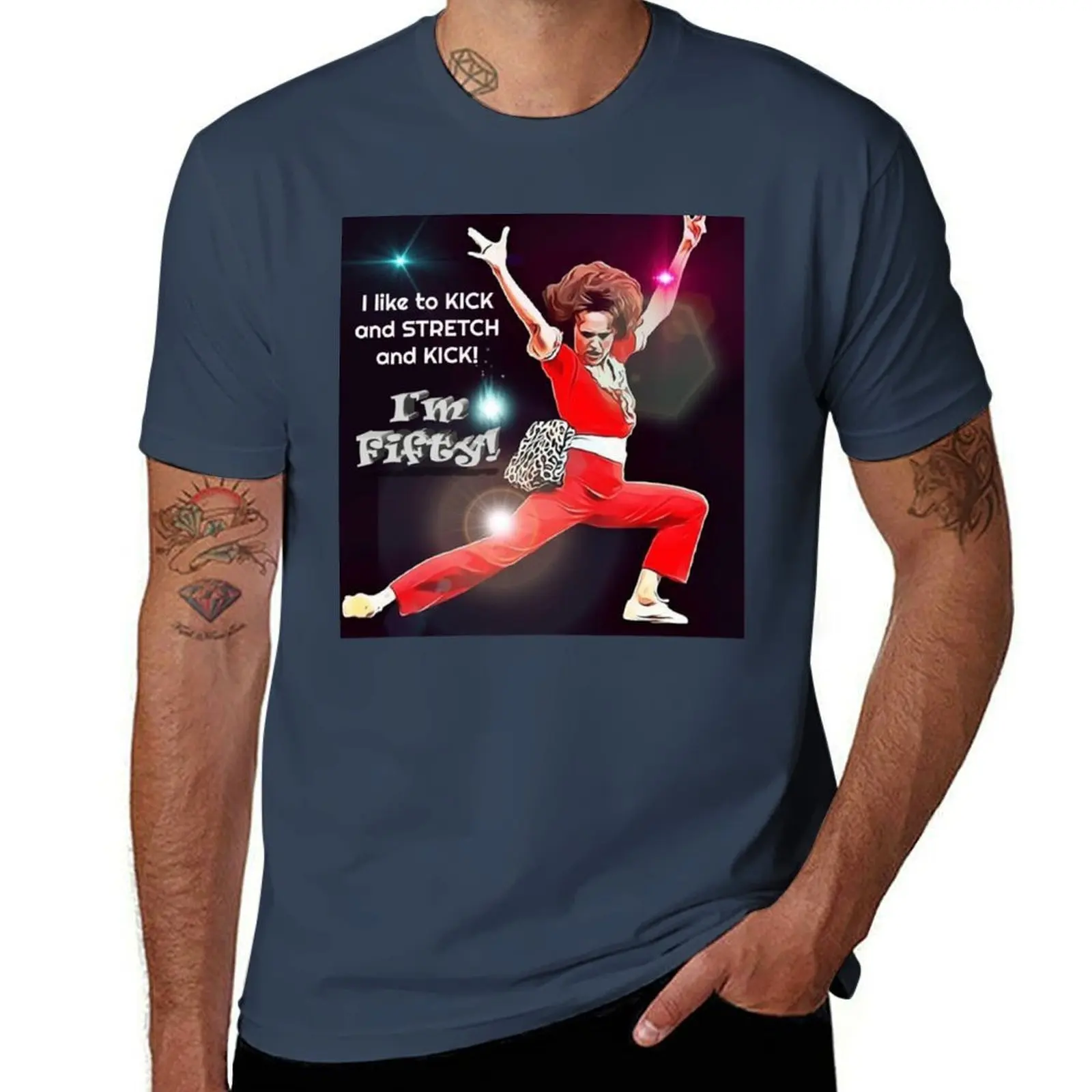 I&x27;m 50! Kick Stretch Kick T-Shirt Construction Work Tee Shirt