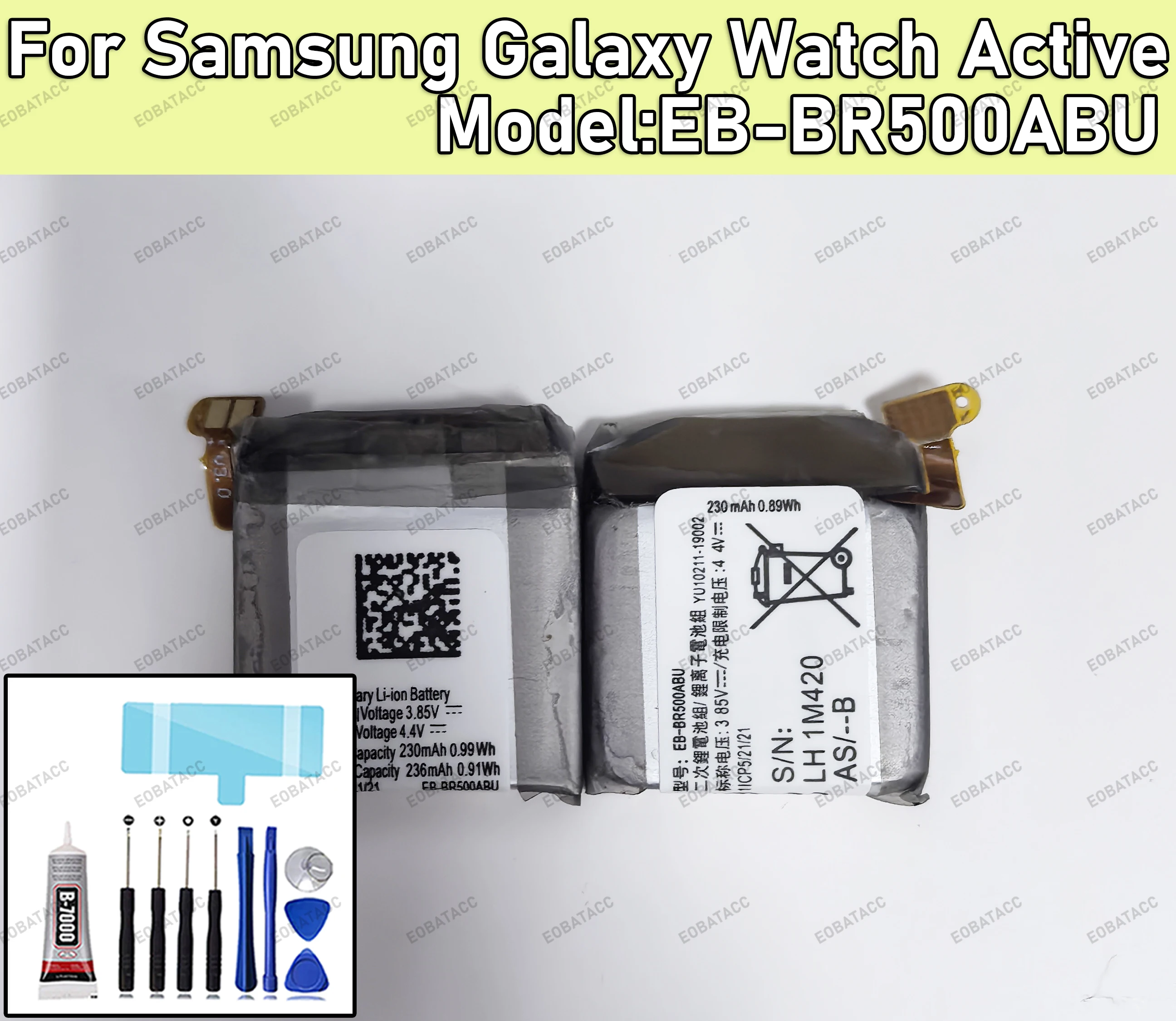 New Zero Cycle EB-BR500ABU Battery For Samsung Watch active/SM-R500 Smart Watch Bateria +Free Tools