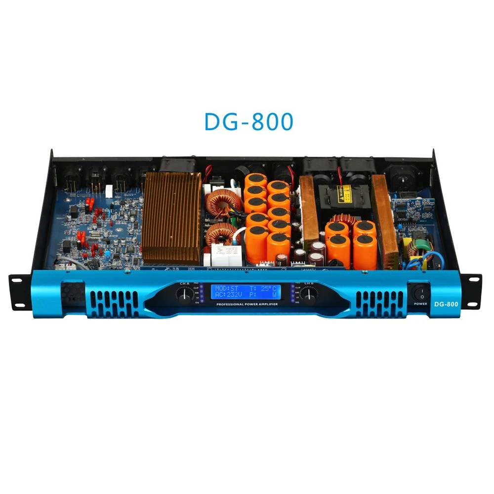 DG-800 Class D Digital Power Amplifier 800Watts 2 Channel Professional Audio Musical Equipment For DJ Show Powerful Speaker
