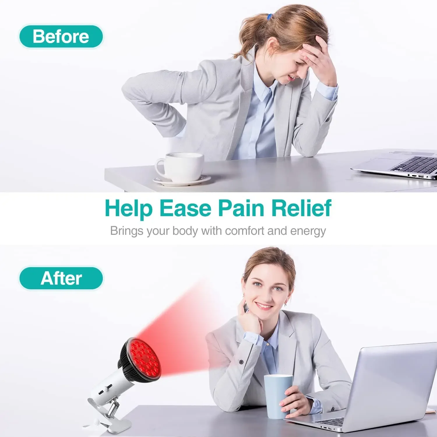 54W Red Light Therapy Device ,Infrared Light Therapy Lamp Bulb ,660nm 850nm, NIR Phototherapy Device for Skin and Pain Relief