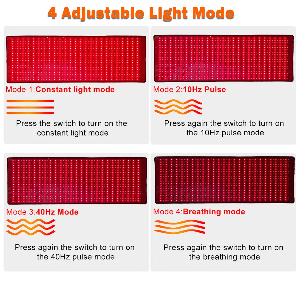 2026 In stock Red Light Therapy Pad for Pain Relief with 660nm and 850nm Infrared Light Full Body LED Photon Therapy Equ