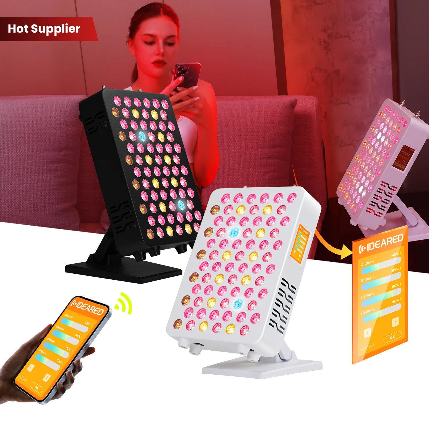 New Professional RLPRO100 Dimmable & Puslse Adjust Red Infrared Light Therapy Device Red Light Therapy Panel for Health Recovery