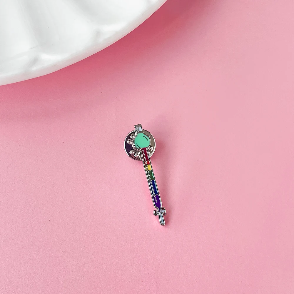 Fashion Iridescent Syringe Brooch Anti-Exposure Collar Pin for Coat Dress Women Men Fashion Brooch Jewelry Accessories