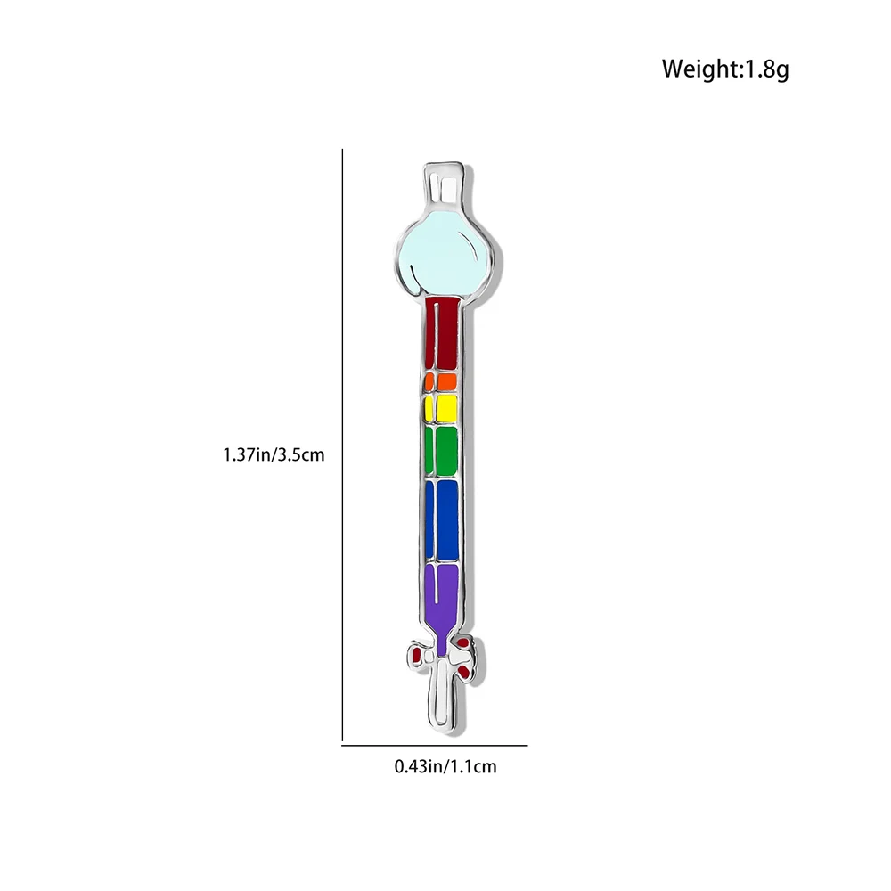 Fashion Iridescent Syringe Brooch Anti-Exposure Collar Pin for Coat Dress Women Men Fashion Brooch Jewelry Accessories