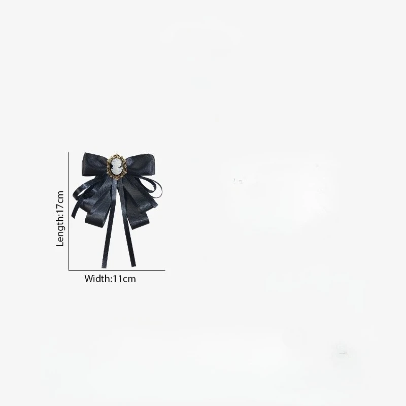 College Style Pearl Women's Brooch with Bow Ribbon Vintage JK Shirt Dress Daily Professional Neck Tie Handmade Gift Accessory
