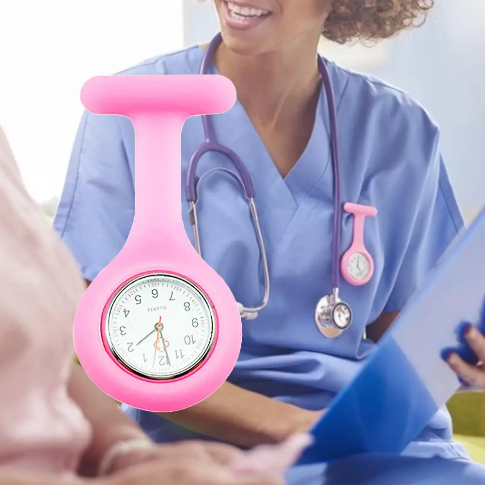 Women Medical Pocket Watch Silicone Nurse Watches High Quality Portable Mini Watch Nurse Clip Watches Brooch Fob for Men