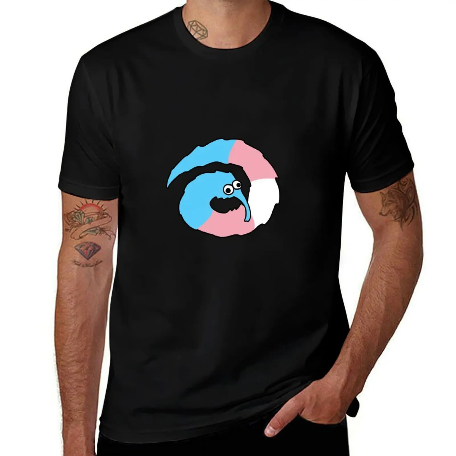 Trans Pride Worm On A String T-Shirt Basic Solid Color Short Sleeve T-Shirt
