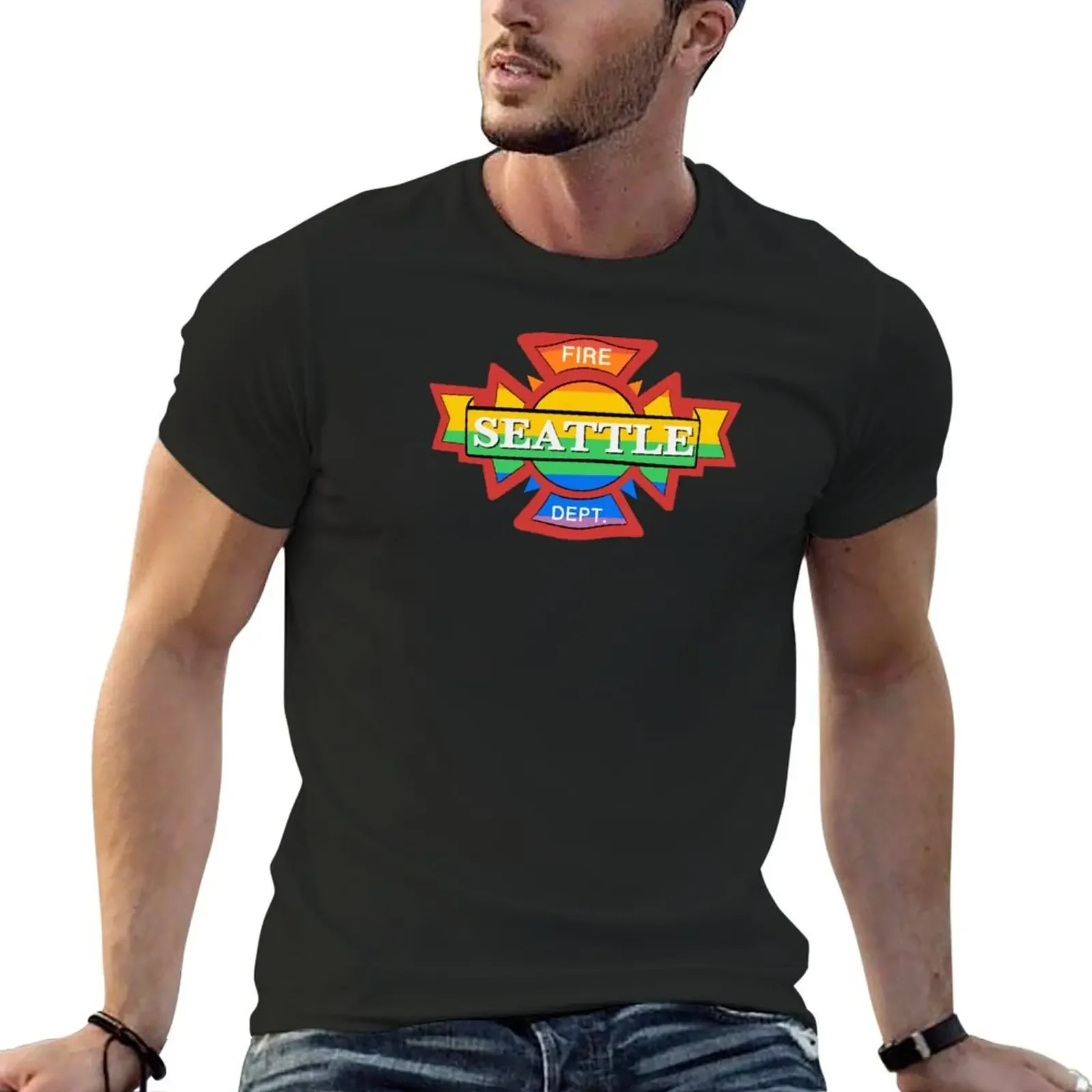 Station 19 Pride Logo T-Shirt graphic shirts heavyweights vintage anime shirt mens shirts graphic tee