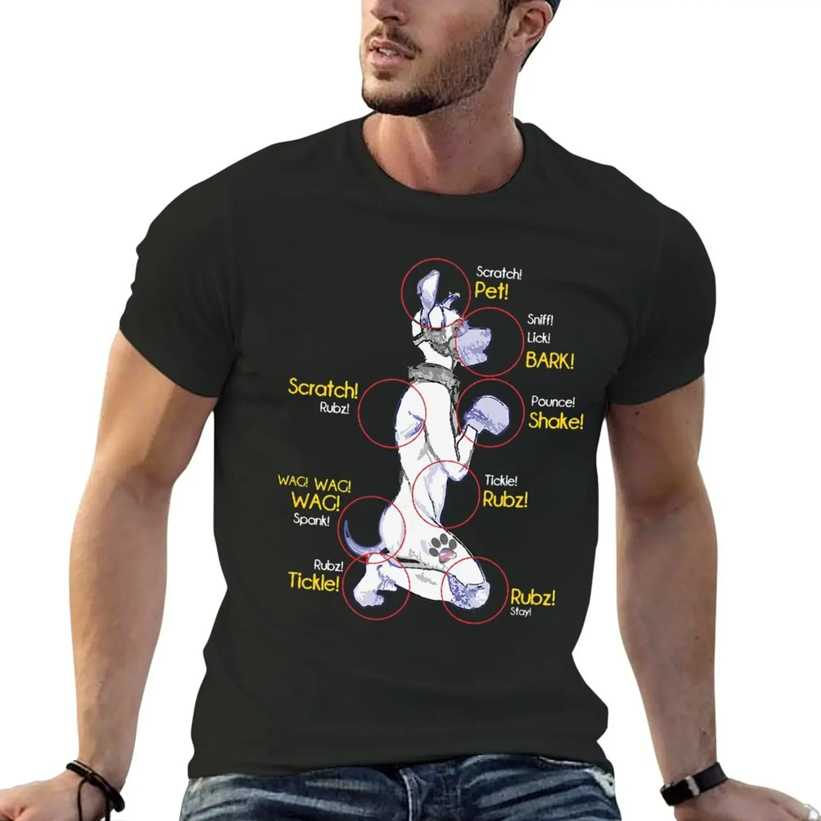 Human Puppy Play T-Shirt - Puppy Diagram Puppy Pride T-shirt sports fans funnys sweat kawaii clothes mens plain t shirts