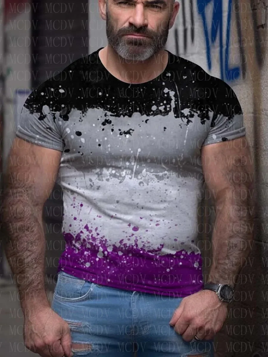 Men's Poker Pride T-Shirt Casual 3D Printed T-Shirt Summer Tops  The Colorful The Best He Him Hole LGBT3D Printed T Shirt
