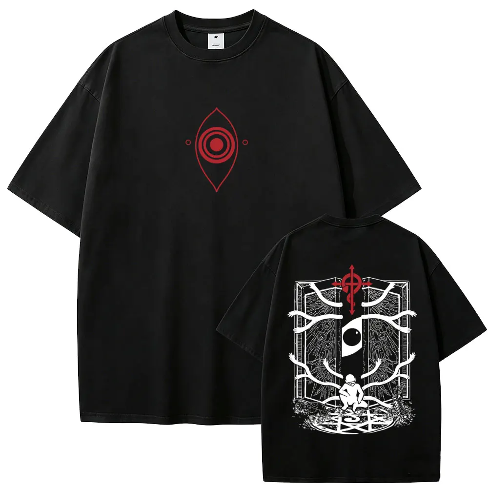 Anime Fullmetal Alchemist Pride and Edward Elric Merch T-shirt Men Women Casual Oversized T Shirts Men's Vintage Cotton T-shirts