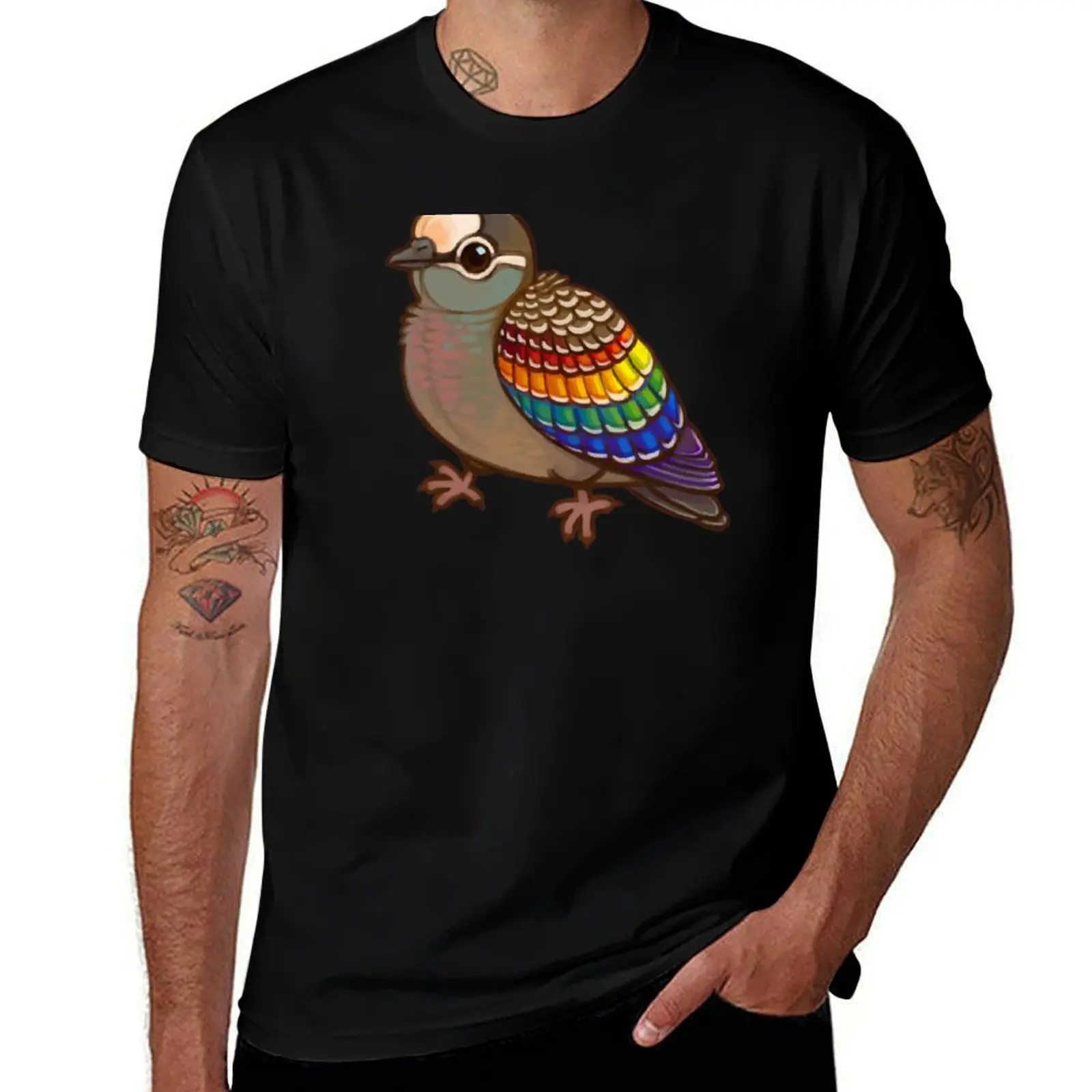 Pride Birds: Common Bronzewing T-Shirt Anti-Perspiration Workout Top
