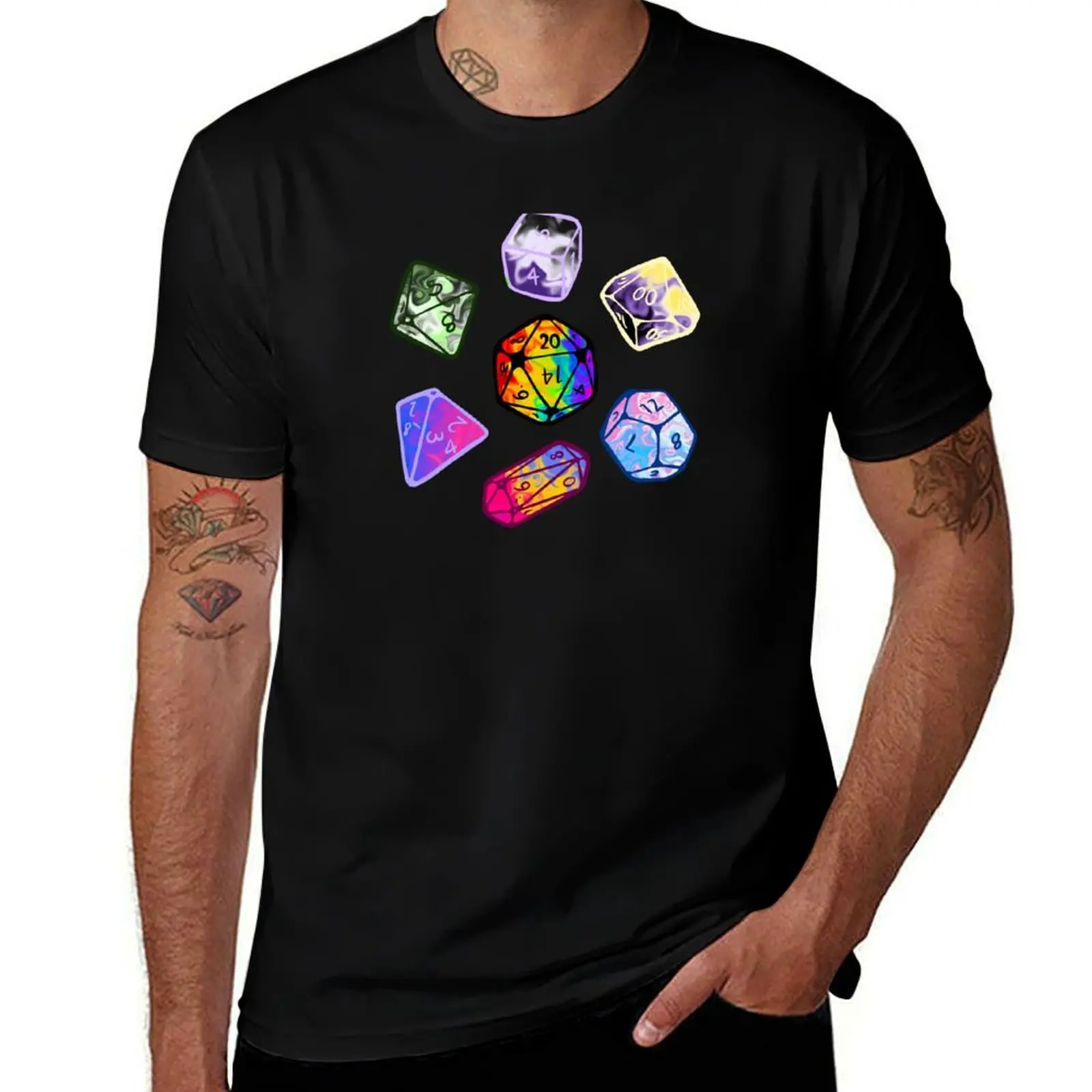 DnD pride dice T-Shirt Water Resistant Casual T-Shirt